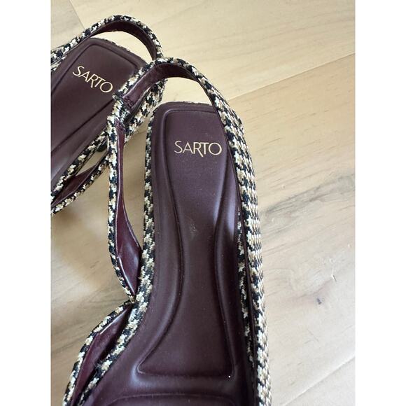 Franco Sarto Tracy flats Size 6 Plaid Slingback Fall Fashion Academia - Picture 2 of 7